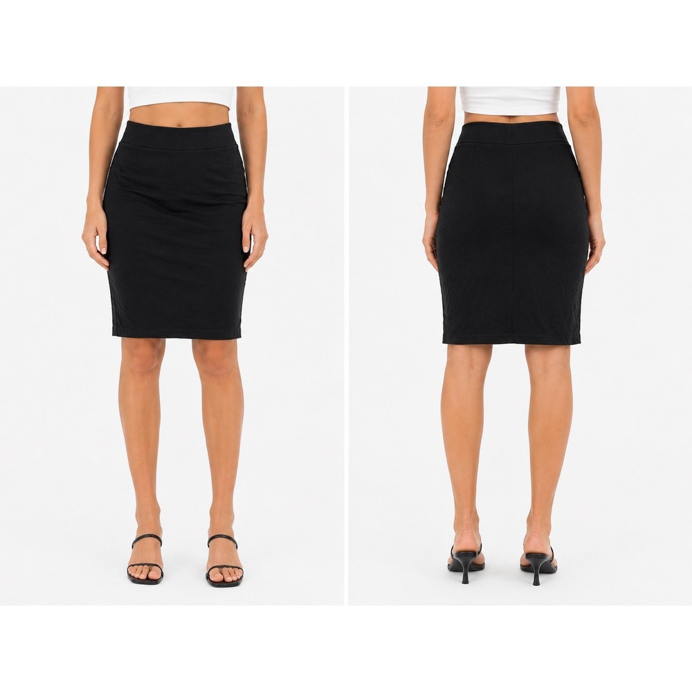 Urban Coco Pencil Skirt Womens Small Black High Waisted Stretch Midi Office Chic
